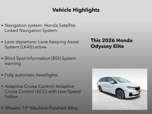 2026 Honda Odyssey Elite