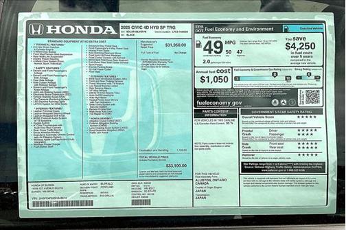 2025 Honda Civic Hybrid Sport Touring