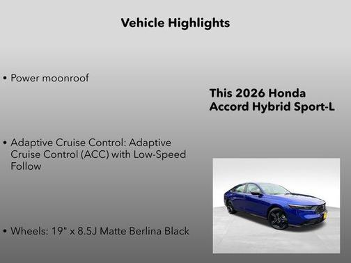 Still Night Pearl 2026 Honda Accord Hybrid Sport-L