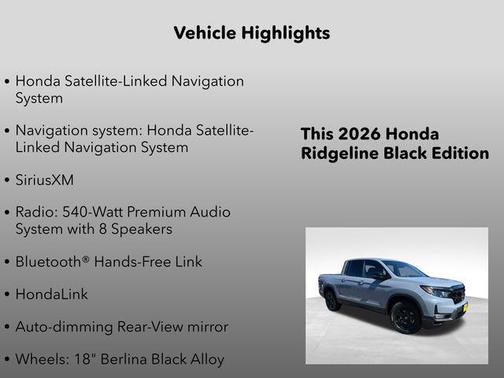 2026 Honda Ridgeline Black