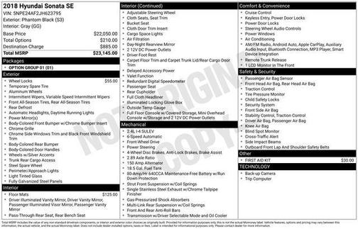 2018 Hyundai SONATA SE