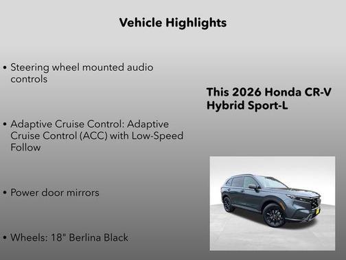 Meteorite Gray Metallic 2026 Honda CR-V Hybrid Sport-L AWD