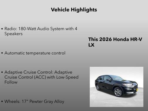 Crystal Black Pearl 2026 Honda HR-V LX