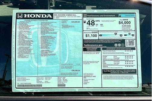 2025 Honda Accord Hybrid EX-L