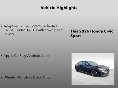 Crystal Black Pearl 2026 Honda Civic Sport