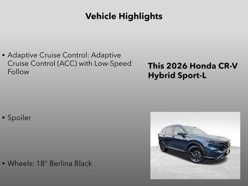 Canyon River Blue Metallic 2026 Honda CR-V Hybrid Sport-L AWD