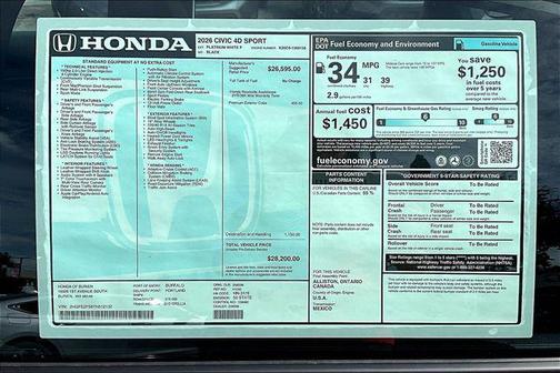 2026 Honda Civic Sport