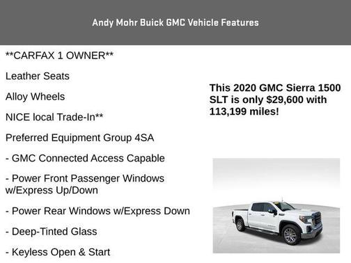Summit White 2020 GMC Sierra 1500 SLT