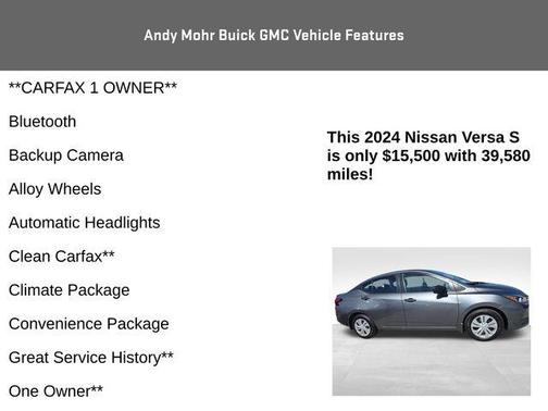 Gun Metallic 2024 Nissan Versa S