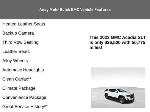 Summit White 2023 GMC Acadia SLT
