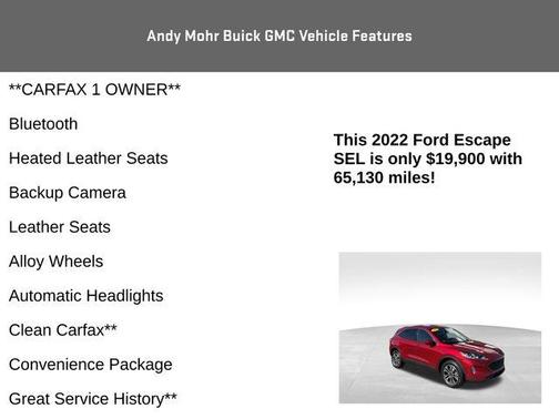 Red Metallic 2022 Ford Escape SEL
