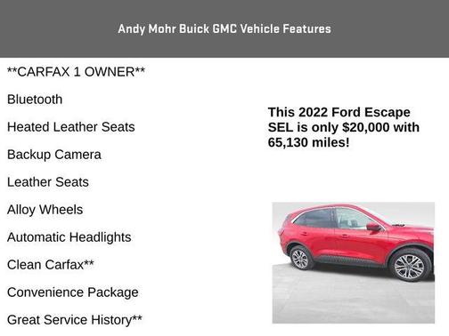 Red Metallic 2022 Ford Escape SEL