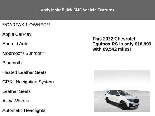 Summit White 2022 Chevrolet Equinox RS