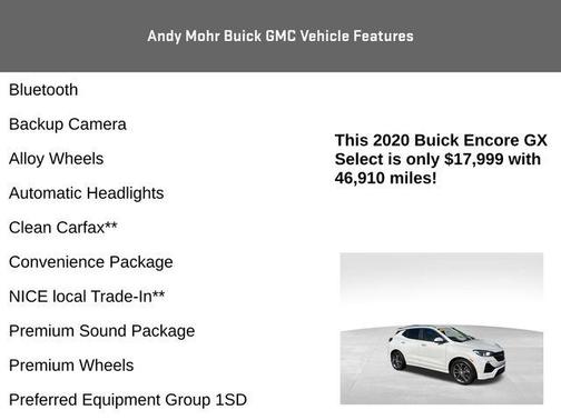 White Frost 2020 Buick Encore GX Select