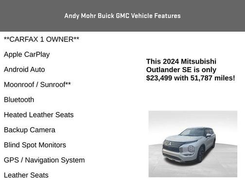 White Diamond 2024 Mitsubishi Outlander SE