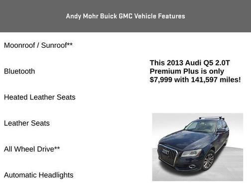 Monsoon Gray Metallic 2013 Audi Q5 2.0T Premium Plus