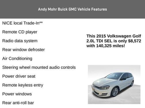 2015 Volkswagen Golf TDI SEL 4-Door