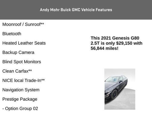 2021 Genesis G80 2.5T