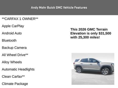 Metallic 2026 GMC Terrain Elevation