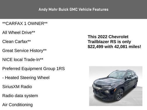 Black Metallic 2022 Chevrolet Trailblazer RS