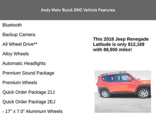 Orange 2018 Jeep Renegade Latitude