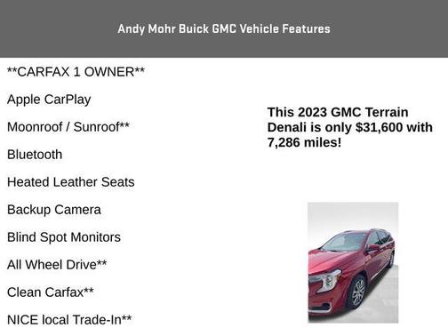 Volcanic Red 2023 GMC Terrain Denali