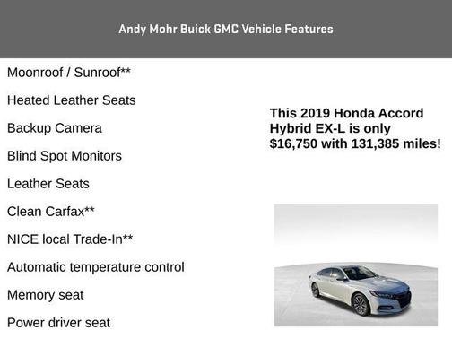 2019 Honda Accord Hybrid EX-L