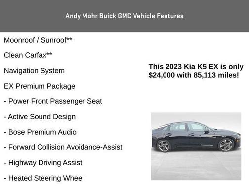 Ebony Black 2023 Kia K5 EX