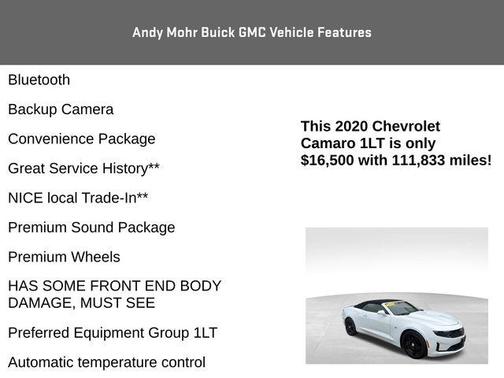 Summit White 2020 Chevrolet Camaro 1LT