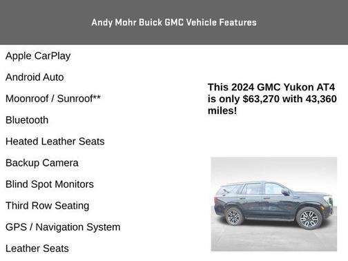 Onyx Black 2024 GMC Yukon AT4