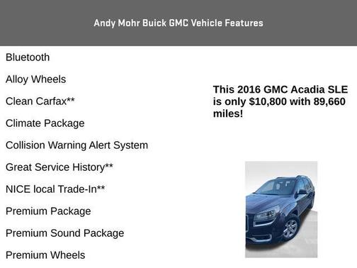 2016 GMC Acadia SLE-2