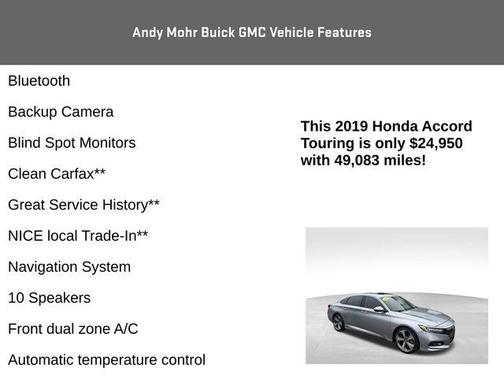 Silver 2019 Honda Accord Touring 2.0T
