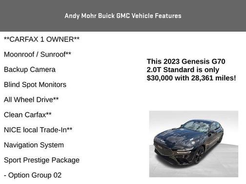 Black 2023 Genesis G70 2.0T