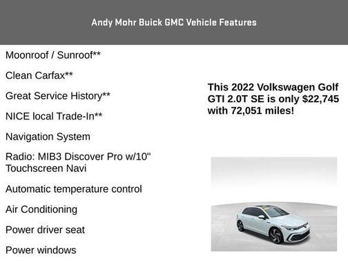 2022 Volkswagen Golf GTI 2.0T SE