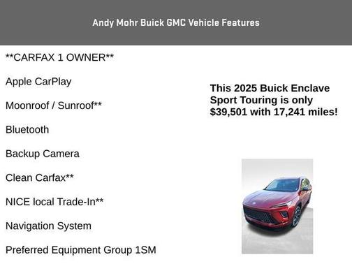 Cherry Red 2025 Buick Enclave Sport Touring