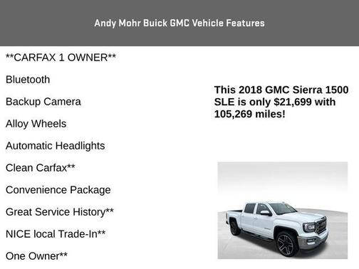 Summit White 2018 GMC Sierra 1500 SLE