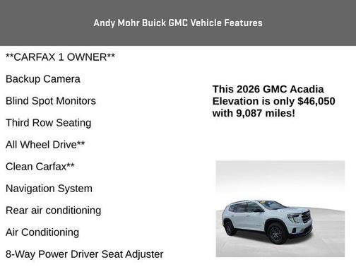 Summit White 2026 GMC Acadia Elevation