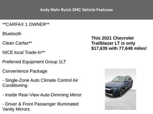 Pacific Blue Metallic 2021 Chevrolet Trailblazer LT