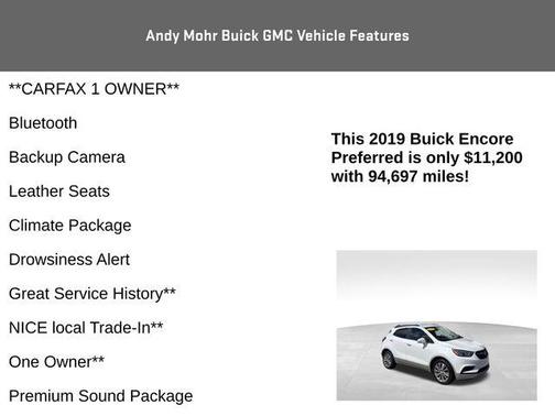 White Frost 2019 Buick Encore Preferred