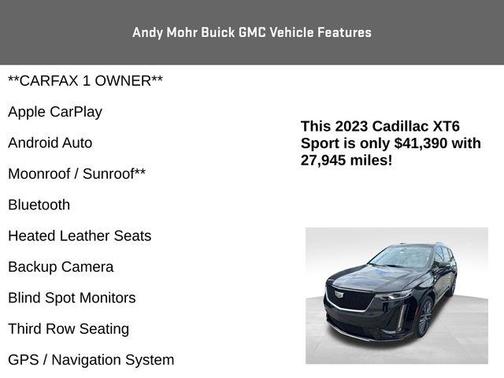 Black Metallic 2023 Cadillac XT6 Sport AWD