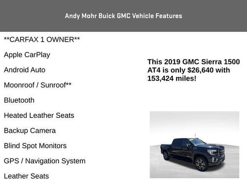 Onyx Black 2019 GMC Sierra 1500 AT4