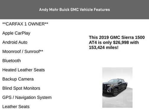 Onyx Black 2019 GMC Sierra 1500 AT4