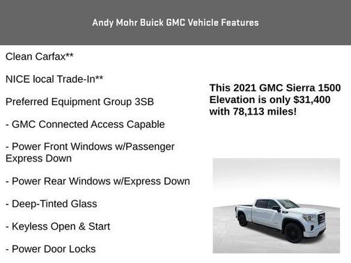 Summit White 2021 GMC Sierra 1500 Elevation