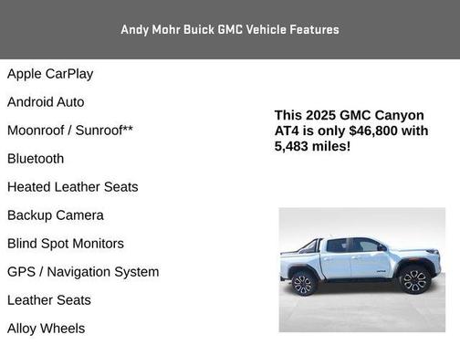 Summit White 2025 GMC Canyon AT4