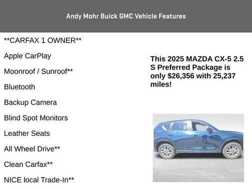 Crystal Blue 2025 Mazda CX-5 2.5 S Preferred Package
