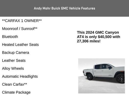 Summit White 2024 GMC Canyon AT4