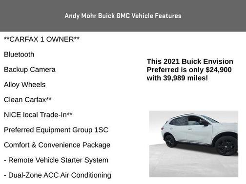 Summit White 2021 Buick Envision Preferred