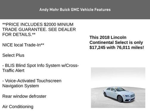 2018 Lincoln Continental Select