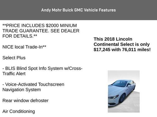 2018 Lincoln Continental Select