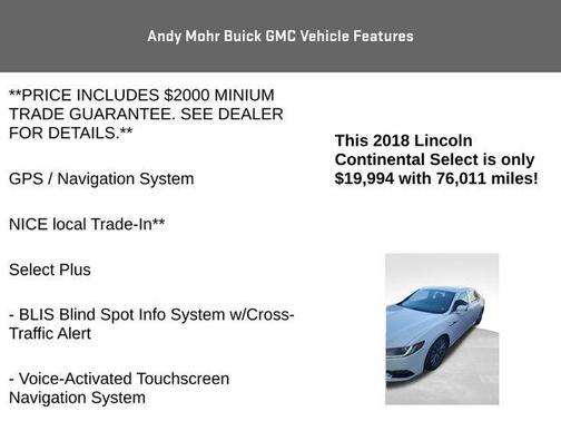 2018 Lincoln Continental Select